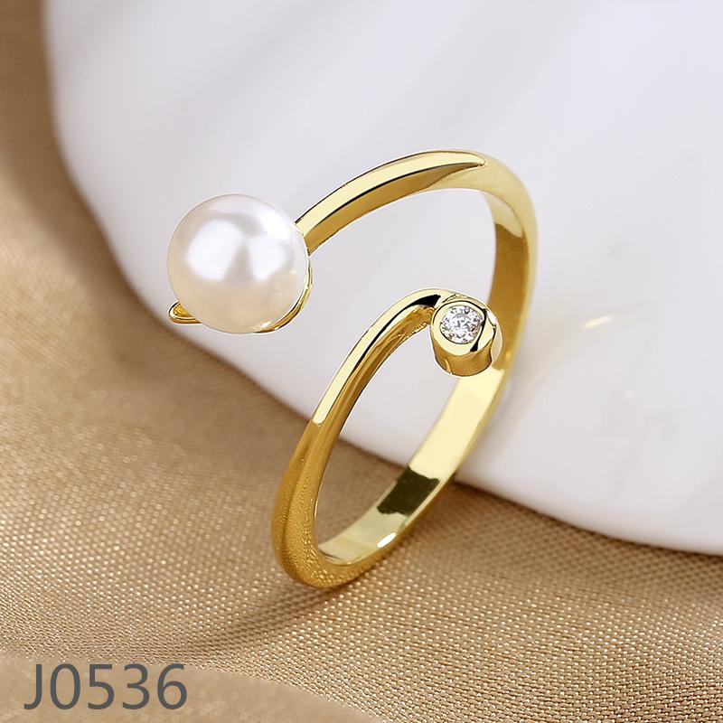 Корейское кольцо с жемчугом класса люкс для женщин – Высококачественное регулируемое украшение на указательный палец, настраиваемая оправа.