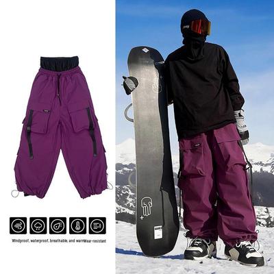 Водонепроницаемые лыжные брюки унисекс Ice Degree - фиолетовые, сверхпрочные, с несколькими карманами, износостойкие