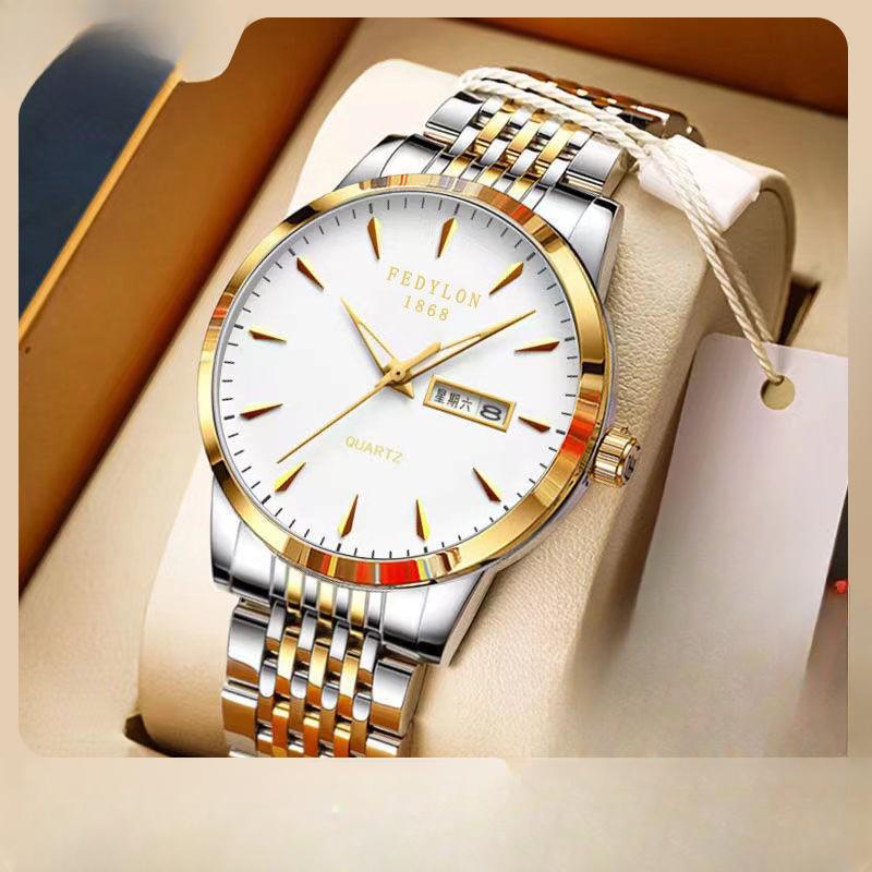 Новые автоматические часы с механизмом, светящиеся в темноте, водонепроницаемые, с календарем, мужские, корейские, кварцевые, немеханические