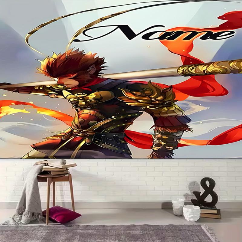 Personalized Black Myth Wukong Game Background Tapestry,Custom Name Birthday Party,Multifunctional Wall Decoration for Home Decor,Various Occasions