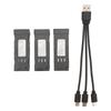 3pcs RC Plane Lithium Battery With 3 In 1 Charging Cable For E58 L800 JY019 S168 RC Aircraft 600mah