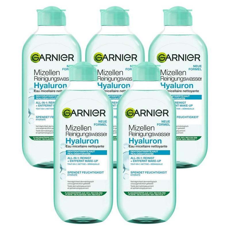 Garnier Skin Active Мицеллярная вода для снятия макияжа Hyaluronic Moisturizing, Нежное очищение, 400 мл, 5 шт.