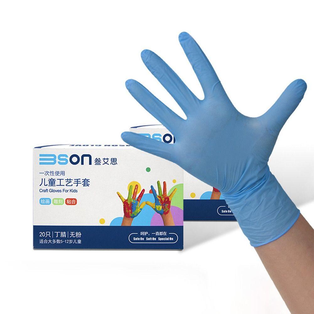 10 пар защитных детских рабочих перчаток, нитриловые защитные перчатки для детей 5–12 лет