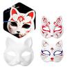 5pcs Hand Painted Fox Mask DIY Blank Paper Mask Half Face Masquerade Mask for Halloween Party Paintable Costume Cosplay