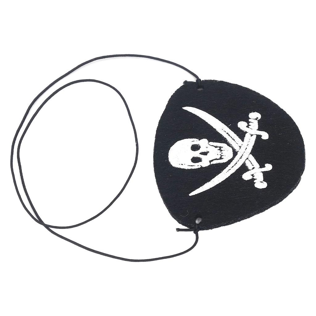 24pcs Pirate Eye Patch Skull Knife Pattern Tear Resistance Halloween Eye Patch with Adjustable