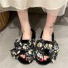 Fashion 2024 Winter New Women's Home Solid Color Bow Decorated Fluffy Furry Cotton Slippers
