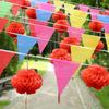100m Multicolored Triangle Flags Home Garden Pennant Festival Flag String Wedding
