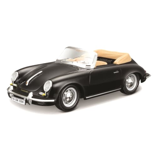 Bburago 1/24 Scale Porsche 356B Cabriolet 1961 Black / Diecast Model Car, Finished Product, 18-22078