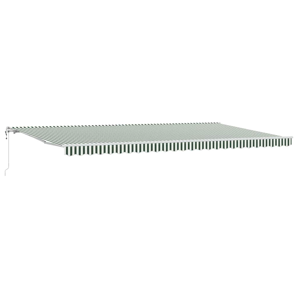 Retractable Awning Green and White 600 x 300 cm
