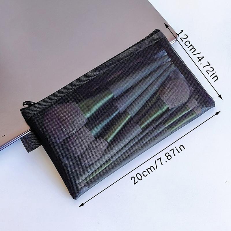 Makeup Pouch Lipstick Makeup Brush Storage Bags Student Color Mesh Pencil Case Ins Travel Cosmetic Organizer