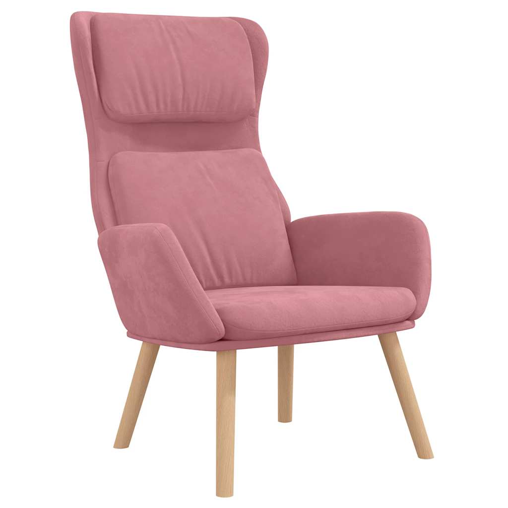 Pink Velvet Recliner Chair