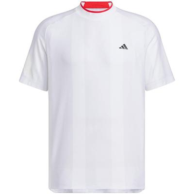 Рубашка Adidas Golf Adizero Mesh Mock Neck с коротким рукавом для белых мужчин,