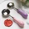 Replacements Solid Wood Handles/Heating Stamp Wax Silver Spoon For Stamp Scrapbooking Stamps Wax Seals Tools And Accessories