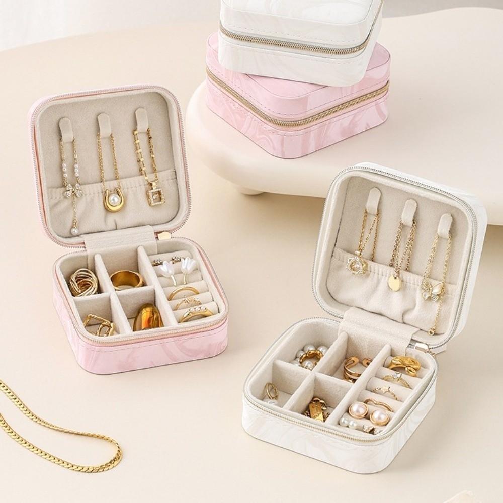 Portable Earrings Necklace Ring Jewelry Box Layered Jewelry Display Case Jewelry Storage Box Gift