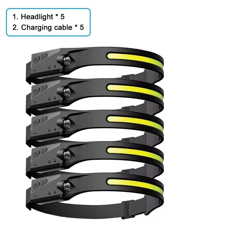 1~20 шт. Налобный фонарь USB Перезаряжаемый Светодиодный Сенсорный Фонарик XPE+COB Фонарь Кемпинг Водонепроницаемый Налобный фонарь для Рыбалки Фонарь