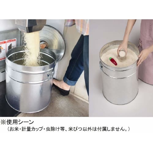 Sanwa Kinzoku Rice Container, Silver, Full Capacity: Approx. 40L, Rice Storage Capacity: Approx. 30kg, TMK-30