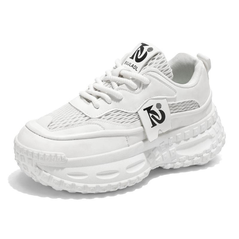 Summer Men's Shoes New Breathable Mesh Sports Shoes Men's Trend Versatile Thick Sole Heightening Casual Dad Shoes Men