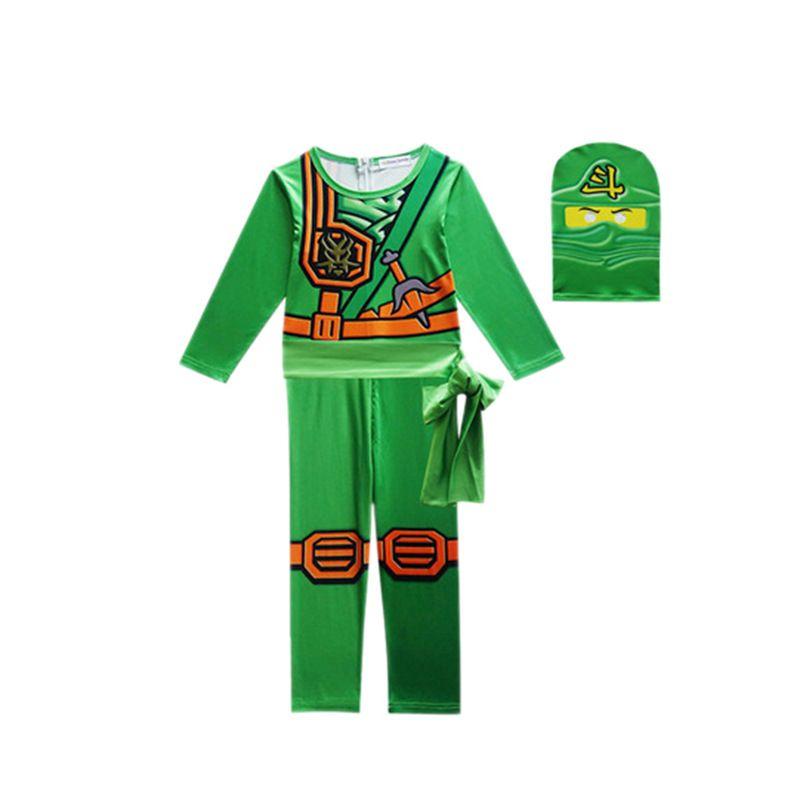 Крутой детский косплей-набор одежды в стиле Ниндзяго с перчаткой, шляпой и комбинезоном