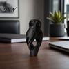 Износостойкий Декор Стола 3D Печатная Фигурка Совы, Полая Современная Арт-Скульптура с Матовым Черным Покрытием, Минималистичная Фигурка на Стол для Домашнего Офиса