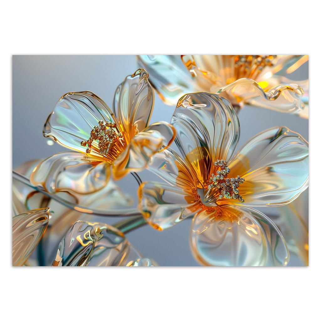 Обои Алмазное стекло цветы - композиция