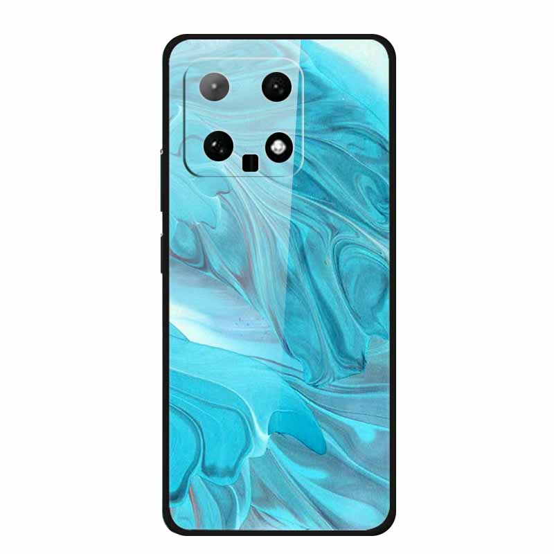 Закаленное Стекло Жесткая Задняя Крышка Для Xiaomi 14 Защитный Задний Чехол Для Телефона Для Funda Xiaomi14 Мраморный Рисунок Корпус Модный Новый Capa