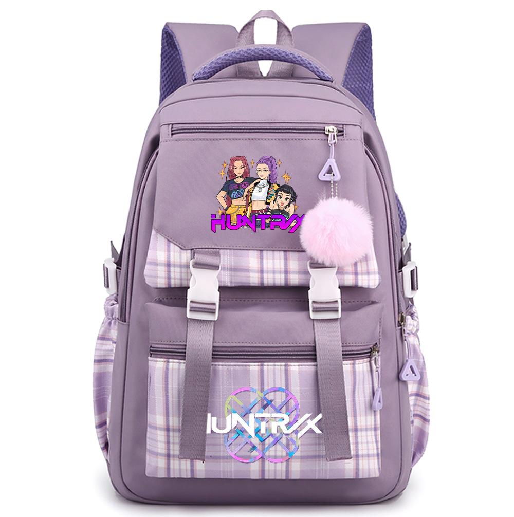 Cartoon Anime K-Pop Demon Hunters Printed Large Capacity Backpack for Teenger Student Bookbag Girl Boy Schoolbag Bookbag Women Waterproof Travel Bag