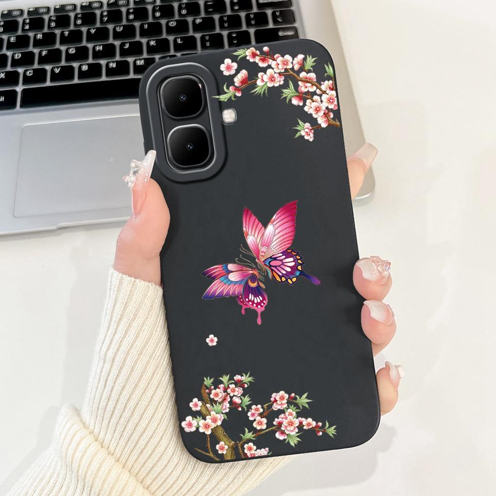 For Tecno Pop 10 4G Cover Case Silicone Cute Cartoon Fashion Flowers Love Shockproof Cover For Techno Pop 10 Phone Case Bumper