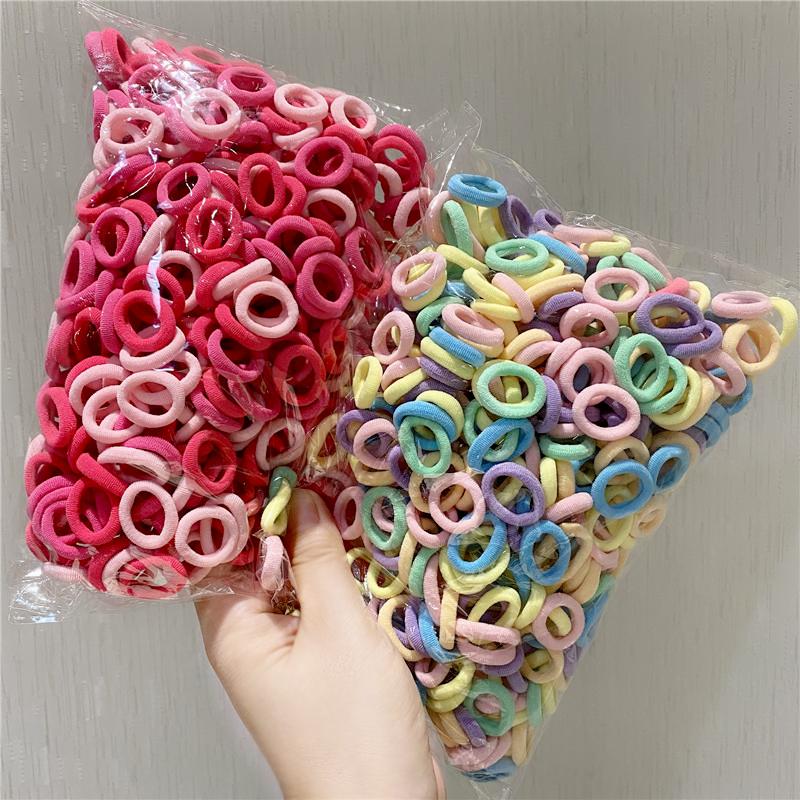 50/100Pcs Hair Bands for Children Colorful Nylon Scrunchie Hair Ties Rubber Band Kids Elastic Hair Leagues Girl Accessories
