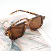 Vintage Square Sunglasses for Men Fashion 2023 Retro Double Bridge Male Sun Glasses Eyewear Hollow Trendy  Design Shades