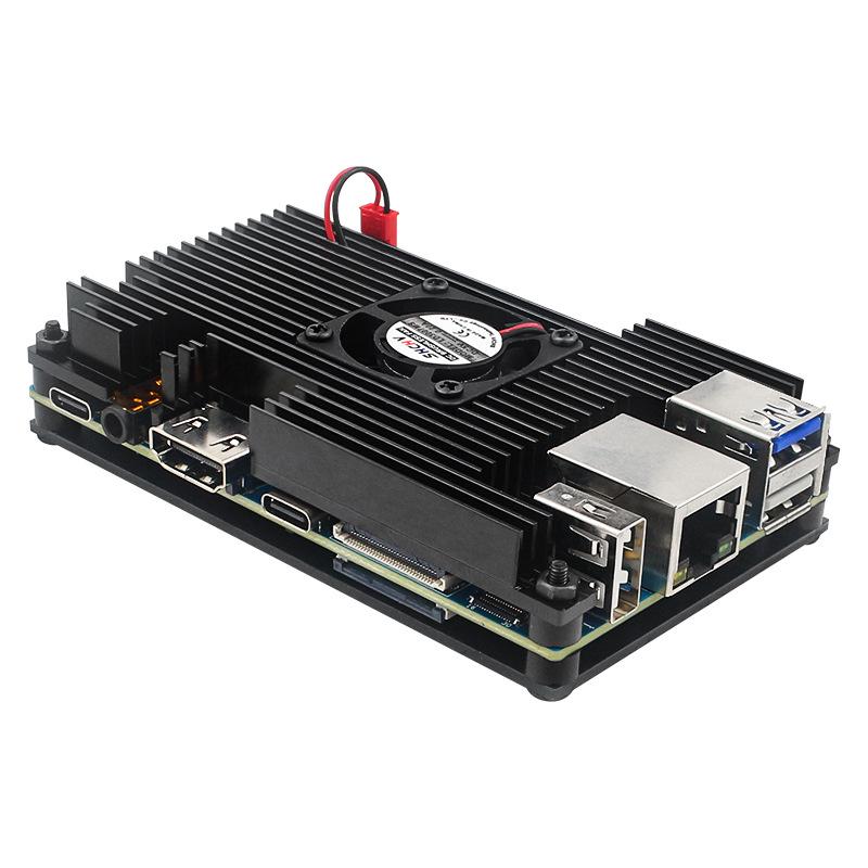 Алюминиевый корпус для Orange Pi 5/5B с вентилятором и винтами - Прочный защитный корпус