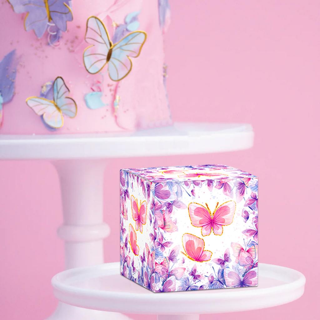 12/18 шт. Розовые подарочные коробки с бабочками Розовые подарочные коробки с бабочками для внимательных и детальных дарителей