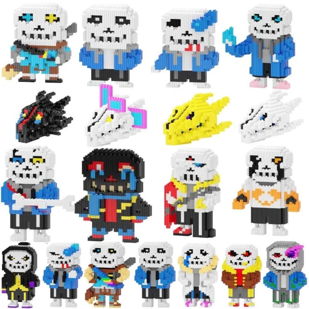 Undertale Санс Строительные Блоки Крест Кошмар Жнец Чернила Сон Скелет Монстр ABS Кубики Кукла Магические Блоки Игрушки Рождественский Подарок