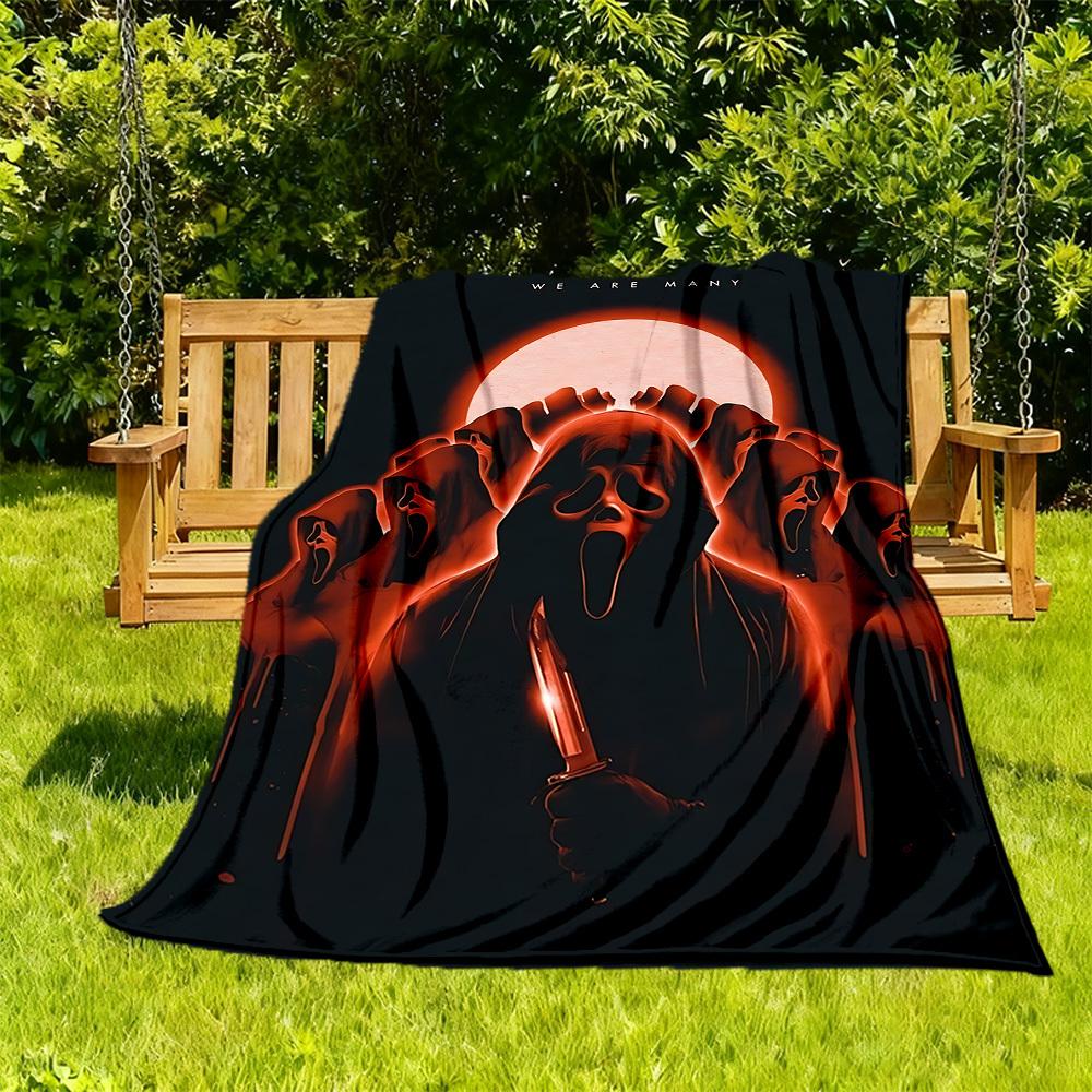 1 шт. Маска Крика Плед для улицы Легкий Фланелевый, Мягкий и Теплый, Всесезонный для Дивана, Улицы, Кемпинга, Гостиной, Офиса, Стула