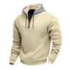 Men's 1/4 Zip Cargo Hoodie | Drawstring Multi-Pocket, Solid Color For Outdoor & Casual Wear