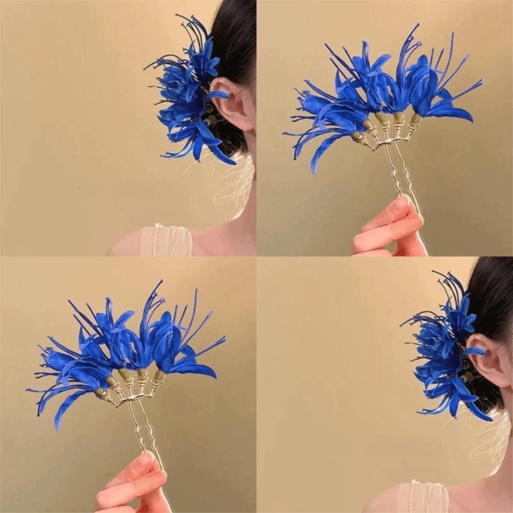 Fairy Flower Hair Stick Large Hanfu Hair Stick Cute Simulation Flower Hairpins Beach