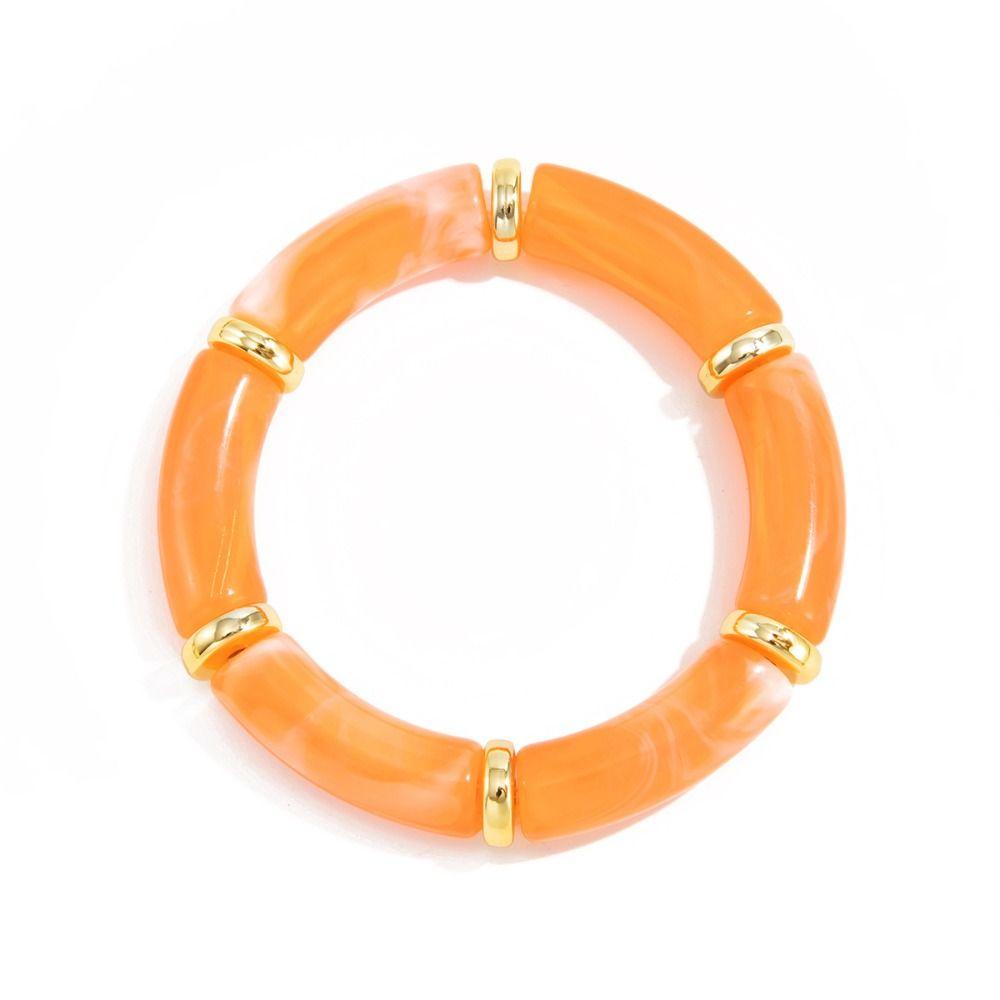 Acrylic Boho Bracelets Leopard Print Curved Tube Bangle Fashion Acrylic Bracelets  Lady Gifts