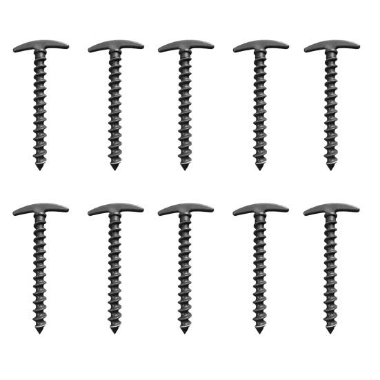 10Pcs Plastic Screw-in Tent Stake, Heavy Duty T-shaped Canopy Tent Peg, Windproof Spiral Ground Stake for Outdoor Camping Hiking Garden