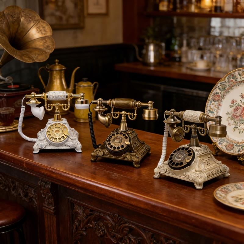 Классическая ретро модель телефона-реплики из смол с дисковым набором для декора стола, полки, фотосъемки