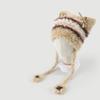 Furry Cartoon Head Cover with Ear for Outdoor Sports Striped Hat with Ear Oversized Headgear Hat for Winter