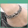 Stainless Steel Cuban Mens Curb Link Bracelet Totem Knot Charm Wristband Male Jewelry
