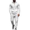 Men  Leisure  Hooded Hood  Hoodie  Trousers  Adding Fleece  Loose  Hoodie  Set