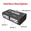 1 в 2 дупликатора VGA, усилитель-распределитель VGA, сплиттер VGA для компьютеров и телевизоров, расширение сигнала до 65 метров