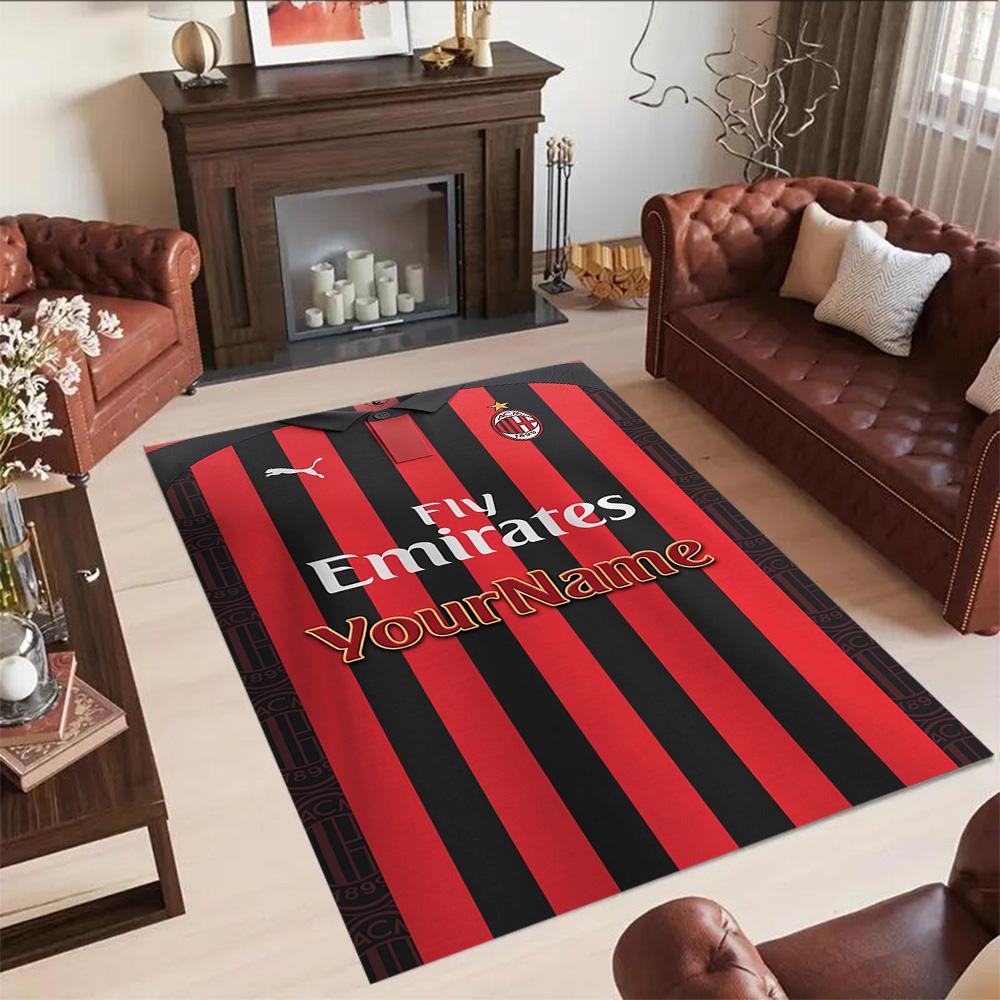 Ac Milan Customize Your Name Area Rug Suitable for Study room Bedrooms Playrooms Hallway Antislip Carpet Anime Office Decor