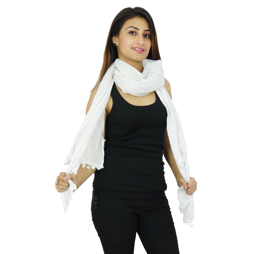 Хлопковая смесь Dupatta Indian Neck Wrap Hijab Women Long Stole Scarves Chunni