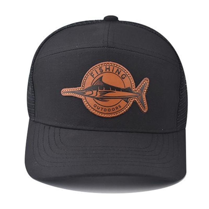 Новая унисекс кепка дальнобойщика из семи панелей, регулируемая бейсболка с нашивкой в виде акулы, рыболовная кепка