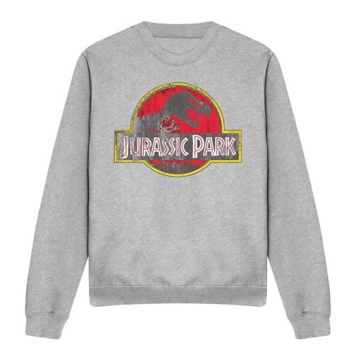 Jurassic Park Unisex Adult Distressed Logo Sweatshirt