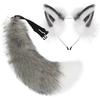 Animal ear headdress, animal tail comic exhibition cosplay props, plush fox ears headband, tail set, animal ear headband