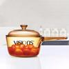 1l single handle glass pot