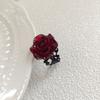 Elegant Red Rose Rings Punk Gothic Flower Adjustable Open Rings Halloween Party Cosplay Rings Jewelry Gifts for Women
