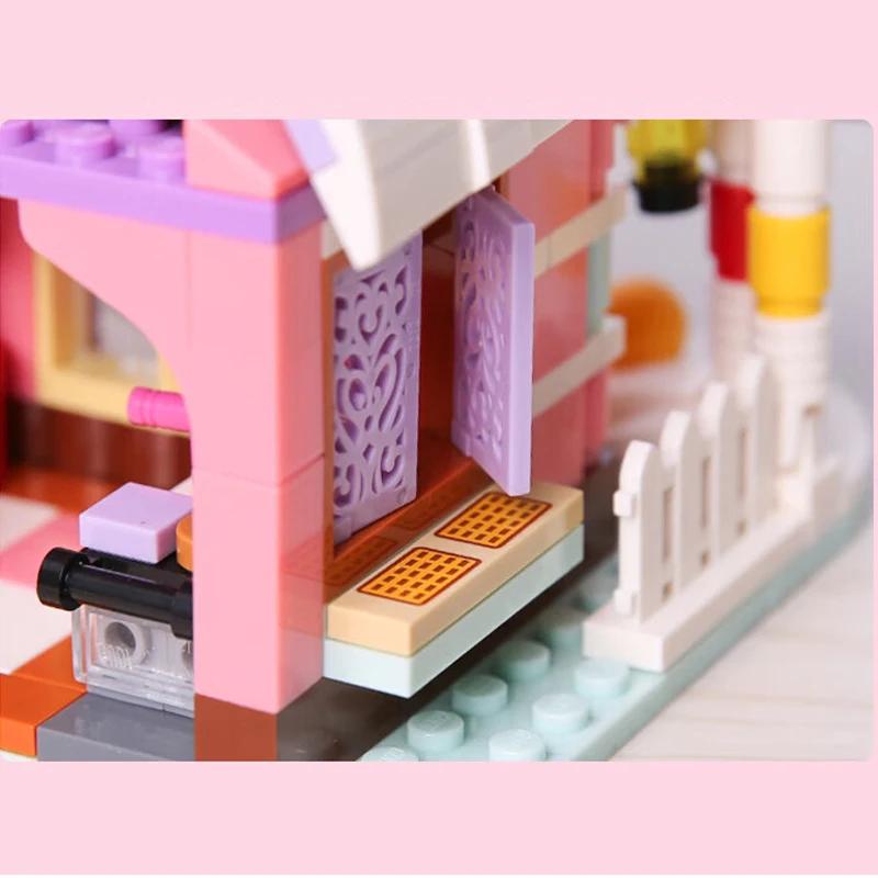 Romantic Fairy Tale Building Blocks Model Coffee House and Fantasy Candy House Creatively Assemble Puzzle Toy Gifts for Girls